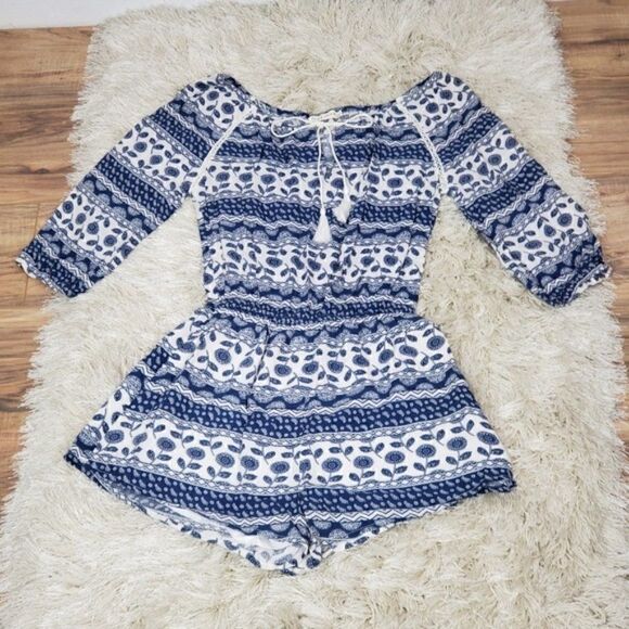 Miss Love Women's Jumpsuit Romper Shorts Blue - Picture 1 of 6